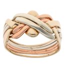 9ct Yellow, White and Rose Gold Six Row Puzzle Ring