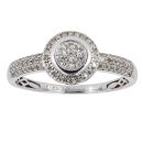 9ct White Gold 0.47ct Diamond Cluster Ring by Anya Belle