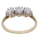 9ct Yellow Gold Cubic Zirconia Three Stone Ring