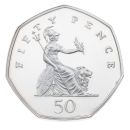 1997 Elizabeth II Piedfort 50 Pence Coin