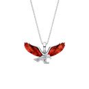Sterling Silver Baltic Amber Eagle Pendant Necklace
