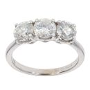 18ct White Gold 1.96ct Diamond Trilogy Ring