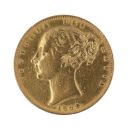 1864 Victoria Young Head UK Full Sovereign Coin