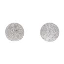Silver Frosted Ball Stud Earrings By Icesia