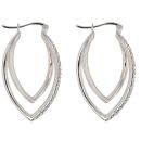 Sterling Silver Cubic Zirconia Double Hoop Earrings By Icesia
