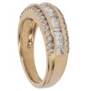 18ct Yellow Gold 1.00ct Brilliant and Baguette Cut Diamond Fancy Ring