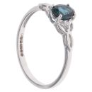 9ct White Gold 0.03ct Diamond and Sapphire Ring