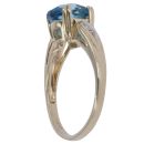 9ct Yellow Gold 0.05ct Diamond and Blue Topaz Ring