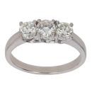 18ct Yellow Gold 1.15ct Brilliant Cut Diamond Trilogy Ring