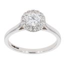 18ct White Gold 0.62cts Halo Diamond Cluster Ring