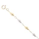 9ct Yellow and White Gold Bead Fancy Bracelet 7.5"