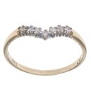 9ct Yellow Gold 0.15ct Brilliant Cut Diamond Wishbone Ring