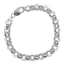 Silver Patterned And Plain Belcher Bracelet 8.5" By Icesia Gents