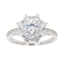 Silver Cubic Zirconia Cluster Ring by Icesia
