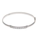 9ct White Gold Cubic Zirconia Hinged Bangle