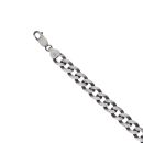 Silver Oxide Flab Curb Bracelet 8"
