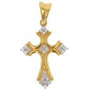 22ct Yellow Gold Cubic Zirconia Cross Pendant