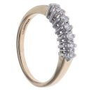 9ct Yellow Gold 0.25ct Brilliant Cut Diamond Half Eternity Ring