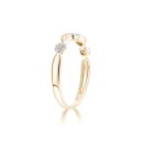 9ct Yellow Gold 0.10ct Natural Diamond Twist Bridal Ring