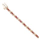 9ct Yellow Gold 0.10ct Diamond and Ruby Bracelet 7.5"