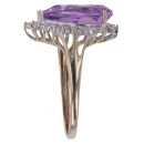 9ct Yellow Gold 0.01ct Diamond And Amethyst Cluster Ring
