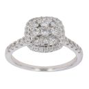 18ct White Gold 0.60ct Brilliant Cut Diamond Cluster Ring