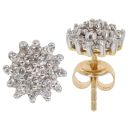 18ct Yellow Gold 0.28ct Brilliant Cut Diamond Cluster Stud Earrings