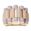 9ct Yellow Gold Cubic Zirconia Watch Strap Fancy Ring