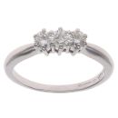 18ct White Gold 0.50ct Brilliant Cut Diamond Trilogy Ring