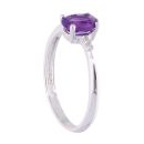 9ct White Gold Amethyst and Diamond Dress Ring