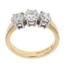 18ct Yellow Gold Diamond Trilogy Ring