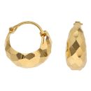 22ct Yellow Gold Faceted Basket Hoop Earrings