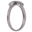 9ct White Gold 0.20ct Brilliant Cut Diamond Two Row Fancy Ring