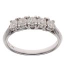 18ct White Gold 0.65ct Brilliant Cut Diamond Five Stone Ring