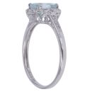 9ct White Gold 0.10ct Diamond and Aquamarine Ring