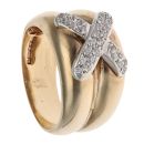 9ct Yellow Gold 0.25ct Diamond X Signet Ring