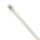 14ct Yellow Gold Monaco Cubic Zirconia Pave Bracelet 8"