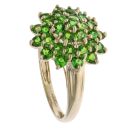 9ct Yellow Gold Diopside Cluster Ring