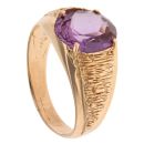 9ct Yellow Gold Amethyst Single Stone Ring