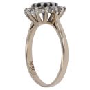 9ct Yellow Gold 0.35ct Brilliant Cut Diamond and Sapphire Cluster Ring