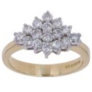 18ct Yellow Gold 1.00ct Brilliant Cut Diamond Cluster Ring