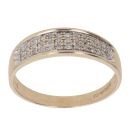9ct Yellow Gold 0.25ct Brilliant Cut Diamond Three Row Ring