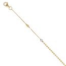 22ct Yellow and White Gold Beaded Bracelet 7"