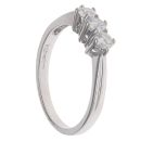 18ct White Gold 0.50ct Brilliant Cut Diamond Trilogy Ring