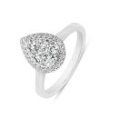 9ct White Gold 0.50ct Pear Shape Cluster Lab Grown Diamond Halo Ring