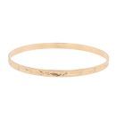 9ct Yellow Gold Star and Leaf Patterned Bangle