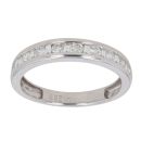 9ct White Gold 0.33ct Brilliant And Baguette Cut Diamond Fancy Ring