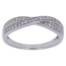 18ct White Gold 0.20ct Brilliant Cut Diamond Crossover Ring