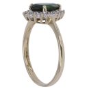 9ct Yellow Gold 0.10ct Diamond and Diopside Cluster Ring