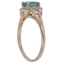 9ct Yellow Gold 0.05ct Brilliant Cut Diamond and Emerald Cluster Ring